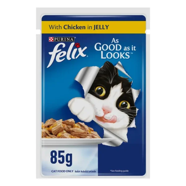 Purina Felix Cat Food Wet With Chicken In Jelly Pouch 85 gr