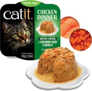Catit Chicken Dinner, Salmon & Carrot 80 g, 6pcs/box