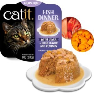 Catit Fish Dinner, Crab Flavour & Pumpkin 80 g, 6pcs/box