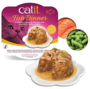 Catit Fish Dinner, Salmon & Green Beans 80 g, 6pcs/box